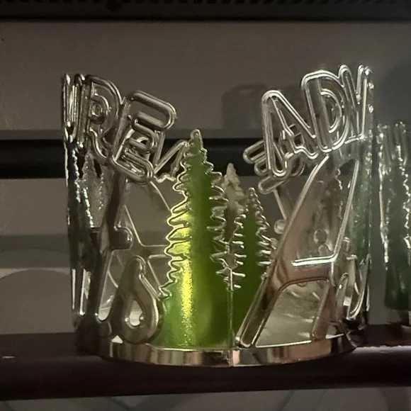 Bath & Body Works Silver “Adventure Awaits” 3 Wick Candle Holder - Picture 3 of 3
